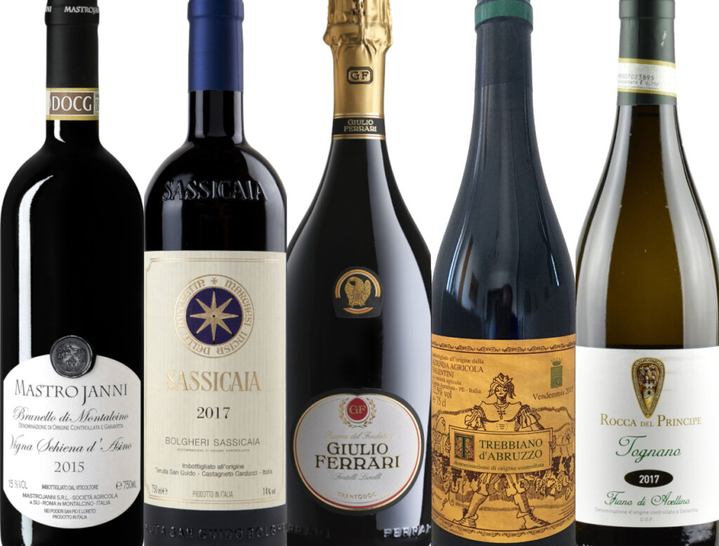 Only 5 wines received the highest recognition from most of the Italian wine guides