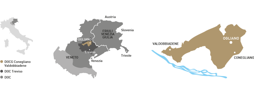 Prosecco areas of origin